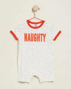 Best deal 🌟 Cotton On Baby The Short Sleeve Ringer Romper - Babies Red Orange & Meeri Spot Naughty 💯