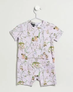 Promo 😉 Cotton On Baby The Short Sleeve Romper Licensed - Babies License May Lavender Fog & Grasssy Gumnuts 😍