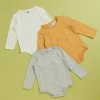 Cheapest 🛒 Cotton On Baby Long Sleeve Bubbysuit 3-Pack - Babies Vintage Honey, Cloud Marle & Vanilla 👍