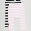 Best deal ❤️ Cotton On Baby Johnny Leggings - 2-Pack - Babies Hannah Stripe Cali Pink & Black 🧨