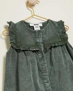 Best Pirce ❤️ Cotton On Baby Fifi Sleeveless Frill 👗 Dress - Babies Swag Green Wash 🎉 -Baby Online store http3A2F2Fstatic.theiconic.com .au2Fp2Fcotton on baby 6338 1832241 3