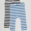 Buy 🔔 Cotton On Baby Johnny Leggings - 2-Pack - Babies Hannah Stripe Petty Blue & Black ✔️