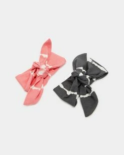 Buy 👏 Cotton On Baby 2-Pack Tie Headband - Babies Retro Coral & Rabbit Grey Linear Tie Dye 😉