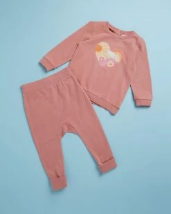 Flash Sale ✨ Cotton On Baby Spencer Sweater & Bailey Trackpants Bundle - Babies Earth Clay & Rainbow Heart 🎁
