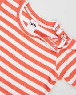 Top 10 👏 Cotton On Baby Jamie Short Sleeve Tee 2 Pack - Babies Hannah Stripe Red Orange & Guac ⌛ -Baby Online store http3A2F2Fstatic.theiconic.com .au2Fp2Fcotton on baby 7361 9876341 4