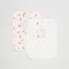 Promo 💯 Cotton On Baby Square Bibs 2-Pack - Babies Crystal Pink Cherries/Vanilla Foil Cherries ⭐