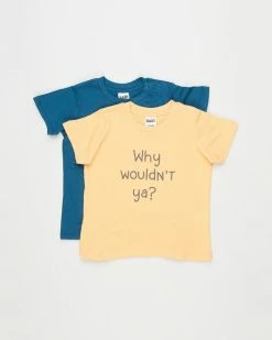Hot Sale 💯 Cotton On Baby 2-Pack Jamie Short Sleeve Tee - Babies Why Wouldn't Ya & Brave 🔔