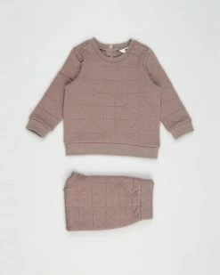Best Sale 🧨 Cotton On Baby Greer & Emerson Quilted Tracksuit - Babies Smokey Brown 😉