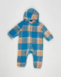Wholesale 😉 Cotton On Baby Riley All-In-One - Babies Submarine Blue & Taupy Brown Anna Tartan ❤️