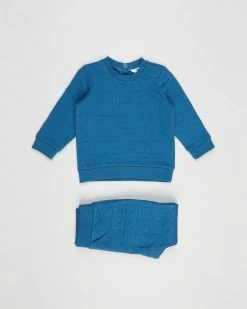 Outlet ⌛ Cotton On Baby Greer & Emerson Quilted Tracksuit - Babies Submarine Blue 🛒