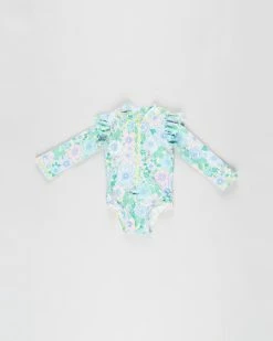Wholesale 🎁 Cotton On Baby Lucy Long Sleeve 🩱 Swimsuit - Babies Pink Quartz & Retro Floral 🔔