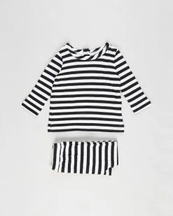 Deals 🔥 Cotton On Baby Lenny Johnny Set - Babies Hannah Stripe Black & White ❤️
