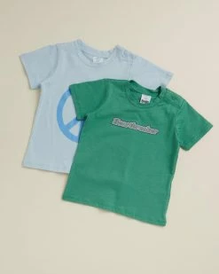 Cheap ✔️ Cotton On Baby 2-Pack Jamie Short Sleeve Tee - Babies Heartbreaker Multicolour & Peace Sign 🔔