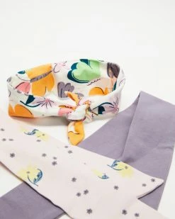 New 👏 Cotton On Baby Tie Headband - 3-Pack - Babies Eugenie Floral, Dusk Purple & Papaya Butterfly 😀