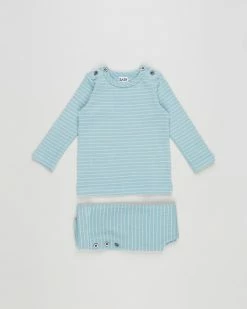 Best Sale 🔥 Cotton On Baby 2-Piece David Top & Patrick Pant Set - Babies Rusty Aqua & Rainy Day 🔔