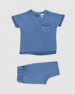 Cheapest 😍 Cotton On Baby Alfie Tee & Anders Leggings Set - Babies Petty Blue Wash 🔥