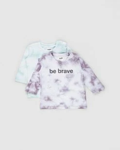 Wholesale ✨ Cotton On Baby 2-Pack Jamie Long Sleeve Tee - Babies Be Brave & Don't Mess With Mama 😍