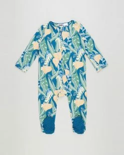 Best Sale 👍 Cotton On Kids The Long Sleeve Zip Romper - Babies Submarine Blue & Holiday Bob 🛒
