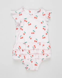 Cheap 😀 Cotton On Kids Charlene Ruffle 🩱 Swimsuit - Babies Crystal Pink & Red Orange Mini Cheryl Cherries 🥰