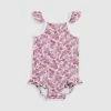 Outlet 🔥 Country Road Organically Grown Cotton Mini Floral Rib Bodysuit Marshmallow ✔️