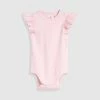 Deals ⭐ Country Road Organically Grown Cotton Frill Rib Bodysuit Pale Pink 🛒