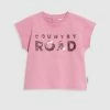Coupon 🌟 Country Road Organically Grown Cotton Logo Sequin T-shirt Metallic Pink 🛒