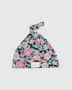 Buy 👏 Country Road Organically Grown Cotton Floral Beanie Charcoal 👍