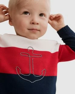 Best Sale 😀 Country Road Anchor Stripe Knit Navy 🔔