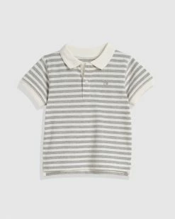 Best reviews of 💯 Country Road Organically Grown Cotton Stripe Polo 👚 Shirt Light Grey Marle 🎉