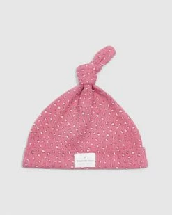 Cheap 💯 Country Road Organically Grown Cotton Rib Leopard Beanie Deep Blush 👏