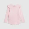 Wholesale ⌛ Country Road Recycled Polyester Soft Frill T-shirt Pale Pink 🔔