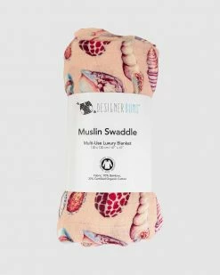 Cheapest 💯 Designer Bums Organic Premium Muslin Swaddle Sandy Beach 🥰