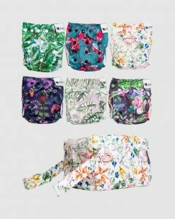Flash Sale 👏 Designer Bums Reusable Cloth Nappy 6 Pack Botanics 👏