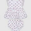 Hot Sale 👍 Designer Kidz Love Hearts 👗 Dress & Bloomer Set White 🥰