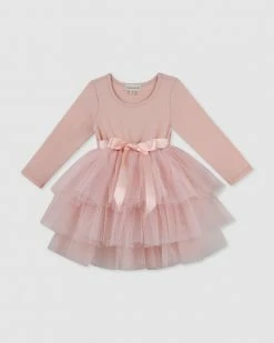 Budget ⌛ Designer Kidz My First Tutu L/S 👗 Dress Tea Rose 👏
