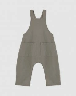Discount 😀 Designer Kidz Robbie Linen Baby Overalls Elm ⭐