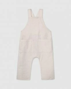 Wholesale 🔔 Designer Kidz Robbie Linen Baby Overalls Sand 🌟