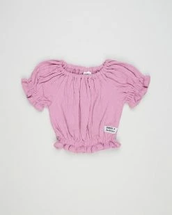 Wholesale 💯 Dukes and Duchesses Apparel Cuffed Crop Top - Babies-Kids Mulberry 😍