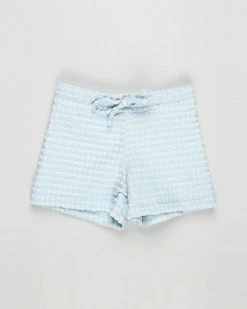Discount ⌛ Fiola Rose Swim Baby Swim Trunks - Kids Aquamarine Gingham ✔️