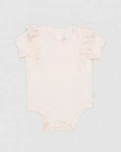 Flash Sale 🧨 Fox & Finch Galah Broidery Bodysuit - Babies Pale Pink 🔥