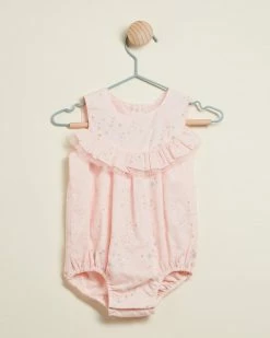 Discount 🛒 Fox & Finch Starry Print Romper - Babies Pink 🔥