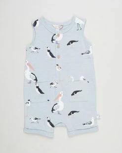 Hot Sale 🥰 Fox & Finch Seaside Pocket Romper - Babies Seagull Print ✨