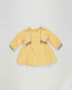 Outlet 🧨 Fox & Finch Cotton Tail Cord 👗 Dress - Babies Yellow 😍