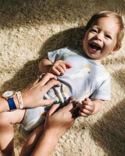 Deals 🛒 Goldie + Ace Cockatoo Party Short Sleeve Bodysuit - Babies Blue 🎉