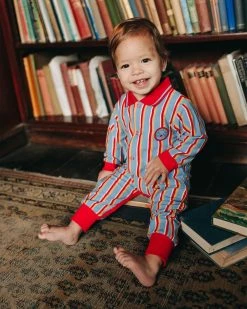 Hot Sale ⭐ Goldie + Ace Benny Romper - Babies Navy & Red 😍