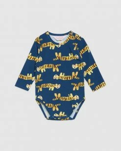 Best Pirce ⌛ Gorman Playground Tiger Baby Onesie Navy 🔥