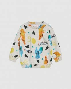 Discount 👍 Gorman Playground Animal Family Baby Sweater Oatmeal 👏