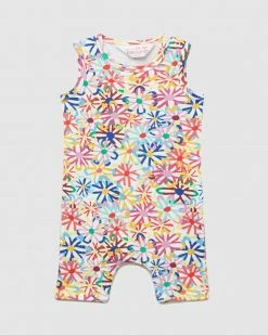 Best Sale 🌟 Gorman Playground Daisy Chain Baby Rib Onesie White ⌛
