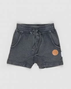 Promo 🔔 Huxbaby Slouch Shorts - Kids Charcoal ⭐