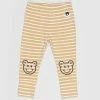 Coupon 🤩 Huxbaby Digi Smiles Stripe Leggings - Babies-Kids White & Golden Stripe 😀